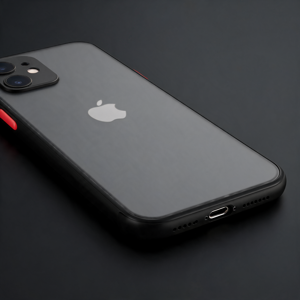 Shockproof Matte Silicone Bumper Phone Case For iPhone side buttons and port cutouts