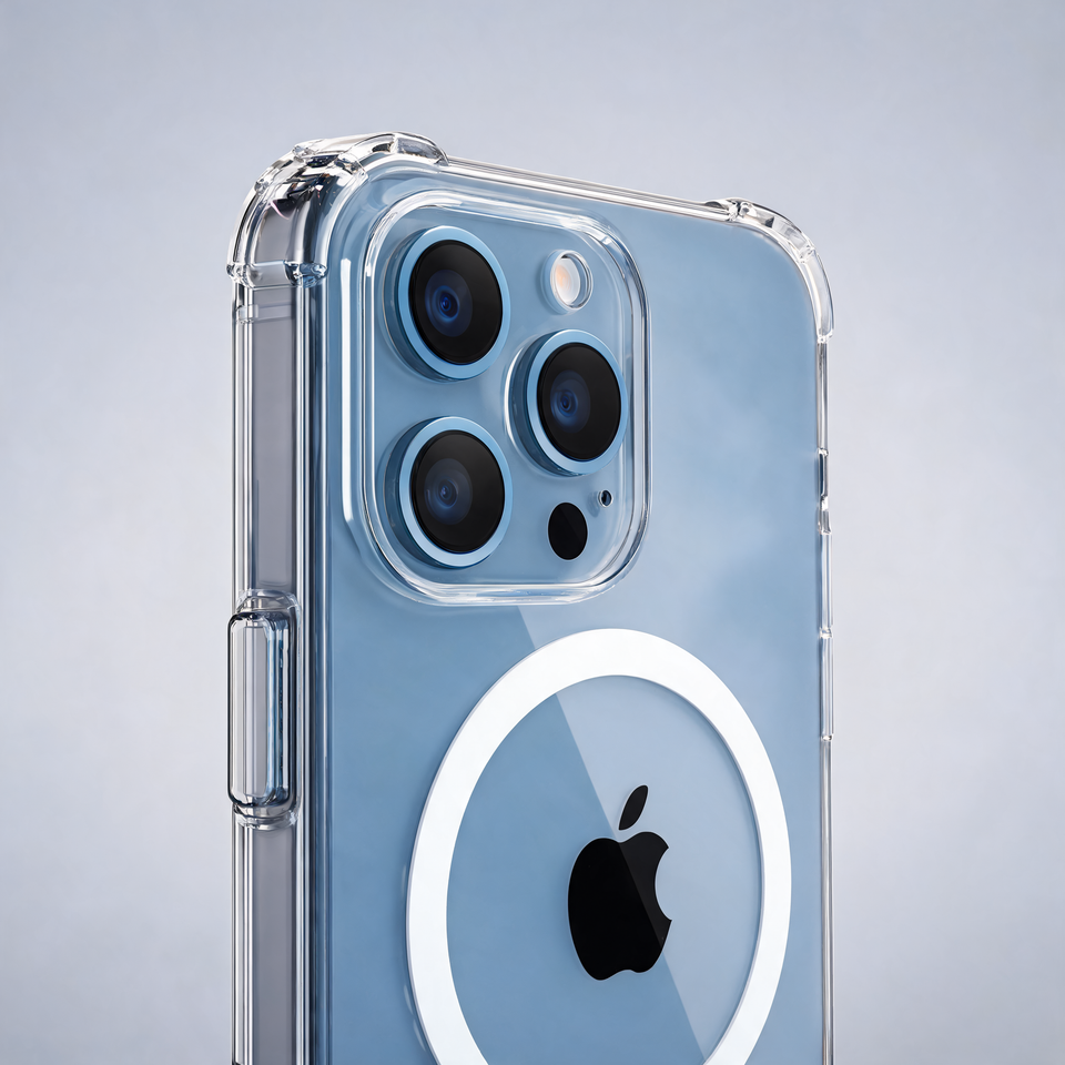Clear MagSafe iPhone Case | No Yellowing | Ultra Strong Magnet camera cutout close-up