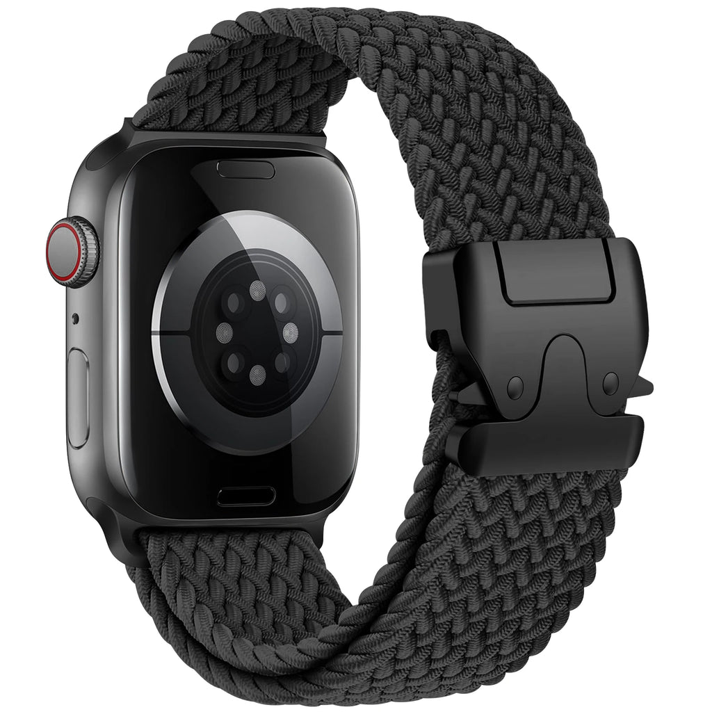 Black Braided Nylon Parachute Strap for Apple Watch Ultra & Series 
