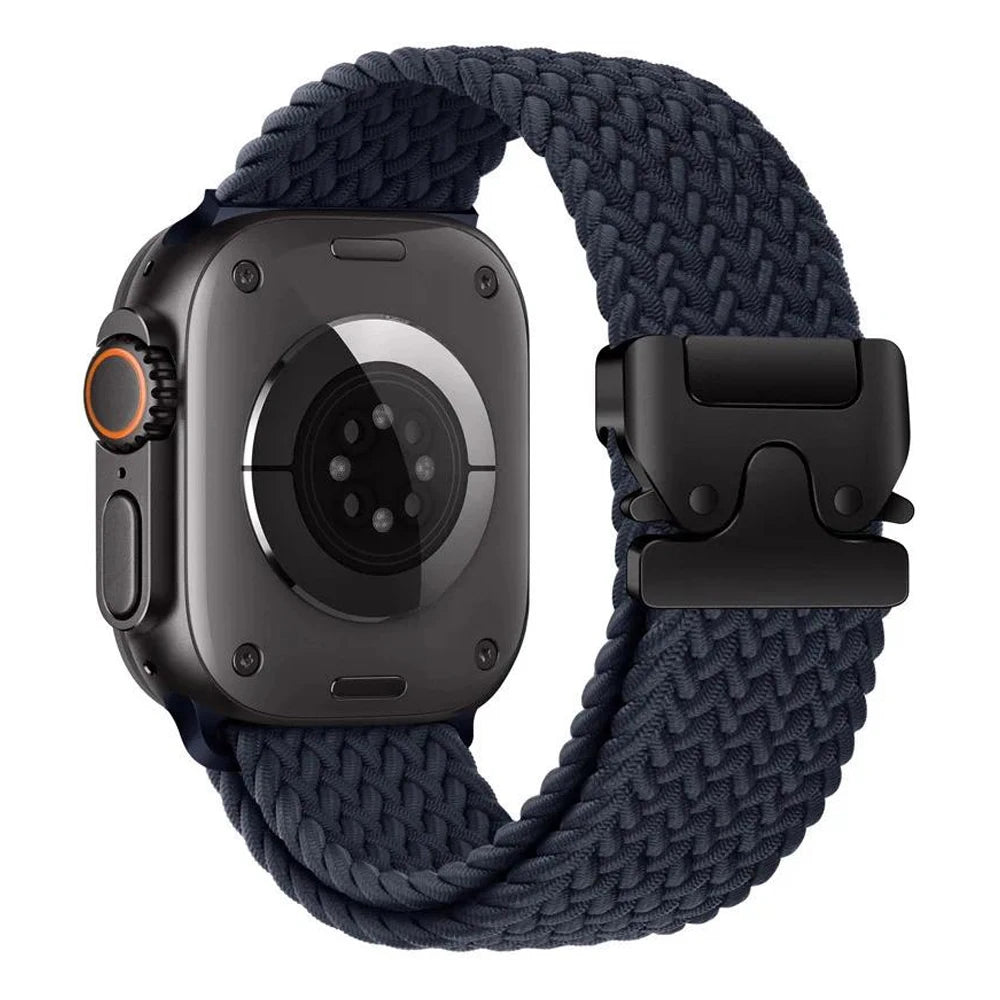 Dark Blue Braided Nylon Parachute Strap for Apple Watch Ultra & Series 