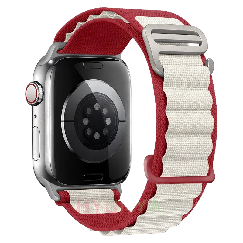 Red & White Alpine Strap for Apple Watch