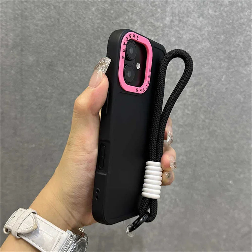 thumbnail image 2 of Cute Cat In Sunglasses Case For IPhone 13 Pro - Wavy Edge Grip & Beaded Wrist Strap, Shockproof Clear TPU 2 of 6