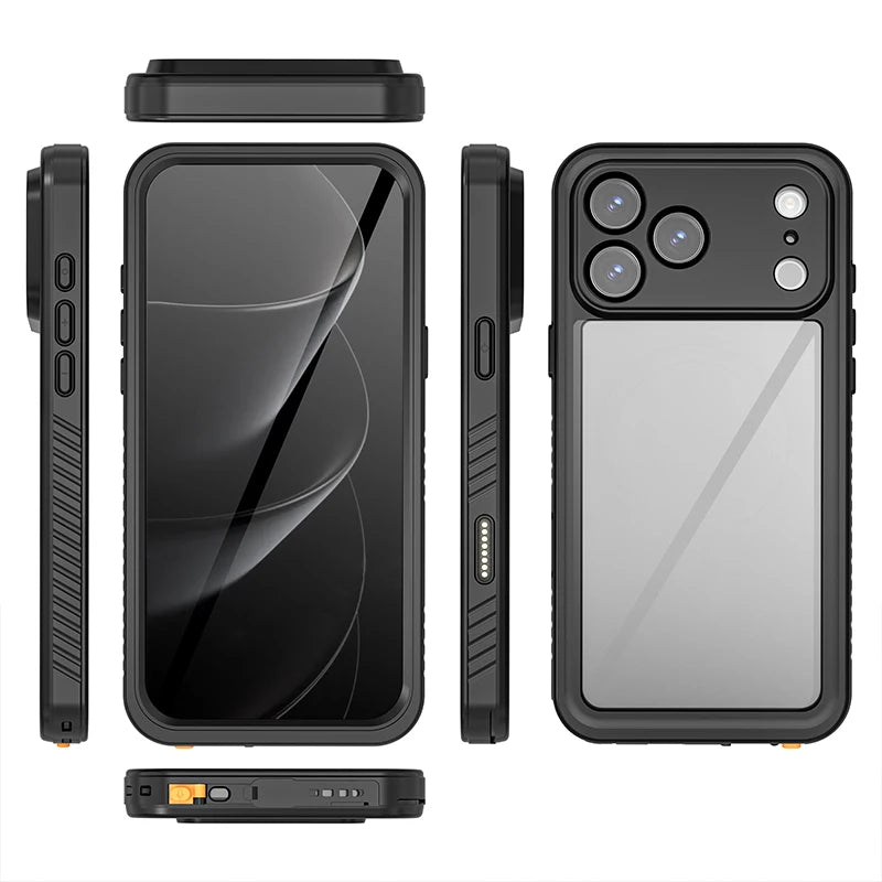 Waterproof Case for iPhone 17 Pro Max – Full Body Shockproof Magnetic Cover with Built-in Screen Protector (IP68 Rated)