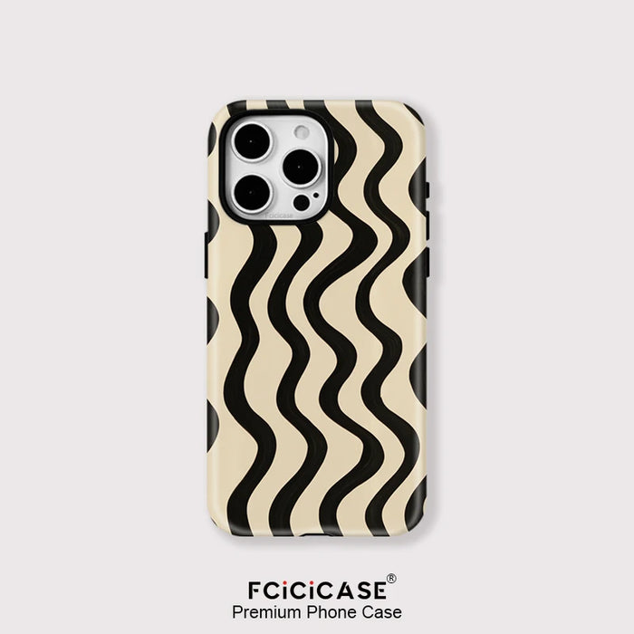 Wave Stripe Shockproof iPhone Case - MagSafe Compatible PC+TPU Cover, iPhone 12 to 16 Pro Max
