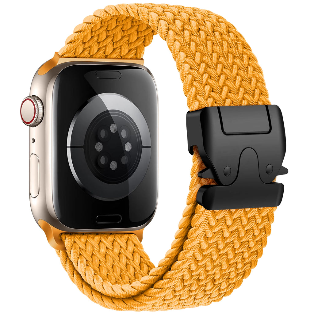 Yellow Braided Nylon Parachute Strap for Apple Watch Ultra & Series 