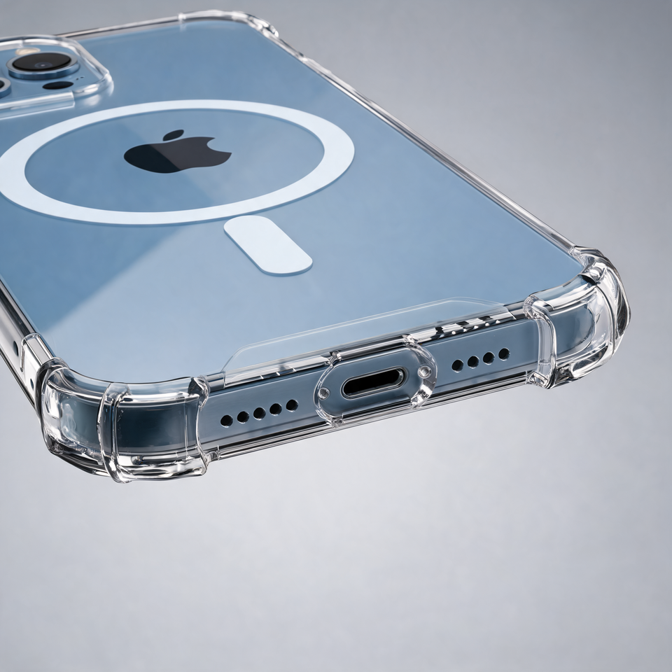 Clear MagSafe iPhone Case | No Yellowing | Ultra Strong Magnet side buttons and port cutouts