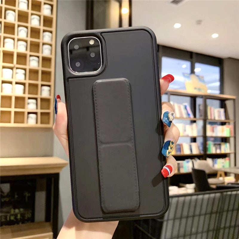 Leather Wrist Strap Case With Stand For iPhone - Case Monkey