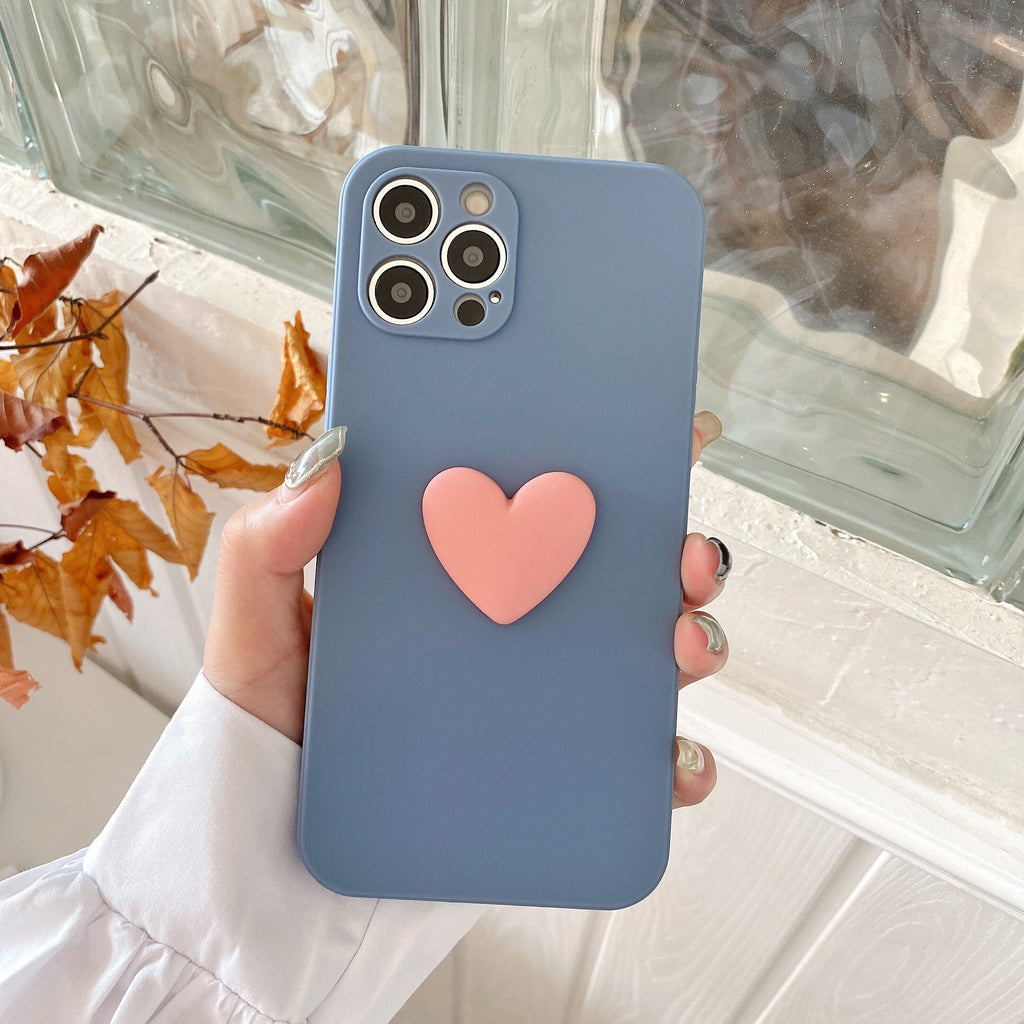 Matte Silicone Big Love Heart Phone Case for iPhone - Case Monkey