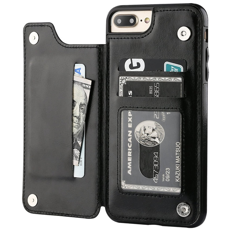 Luxury Slim Fit Premium Leather Flip Case For iPhone - Case Monkey