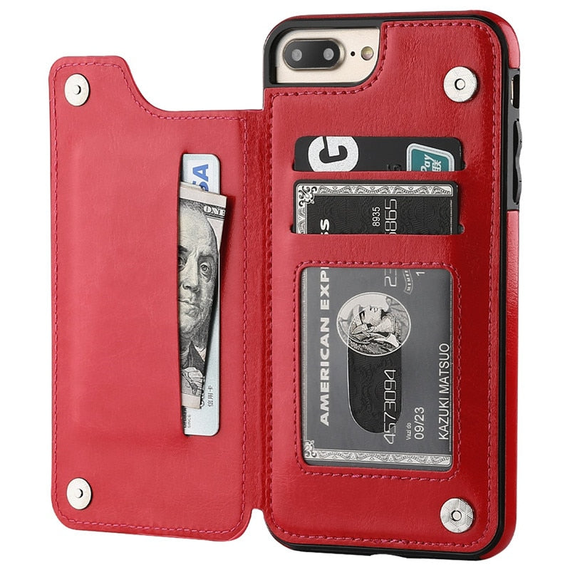Luxury Slim Fit Premium Leather Flip Case For iPhone - Case Monkey