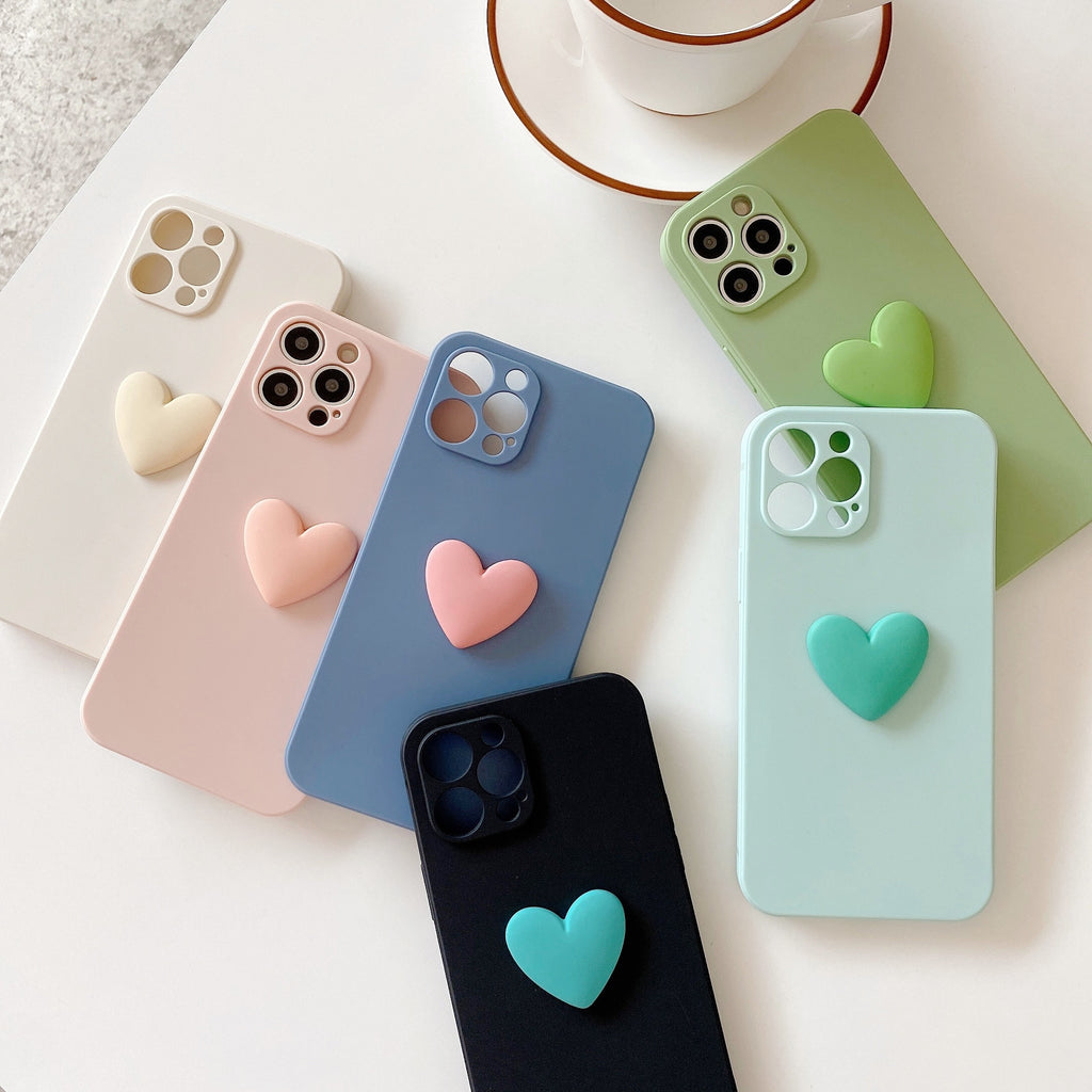 Matte Silicone Big Love Heart Phone Case for iPhone - Case Monkey