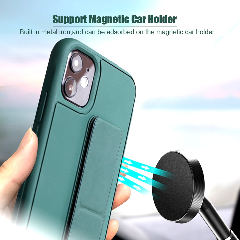 Leather Wrist Strap Case With Stand For iPhone - Case Monkey