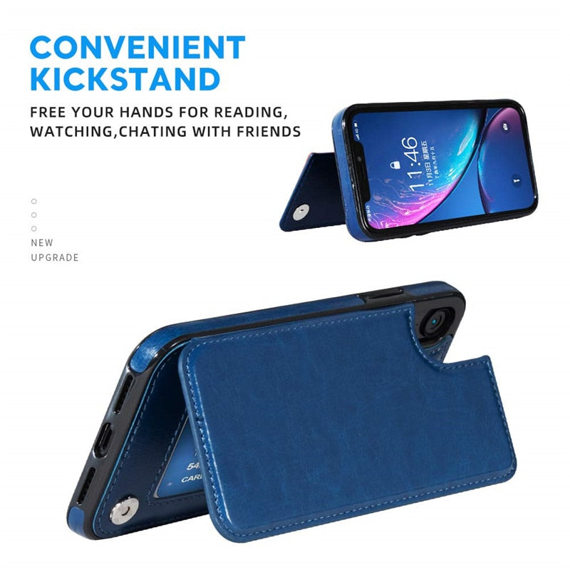 Luxury Slim Fit Premium Leather Flip Case For iPhone - Case Monkey