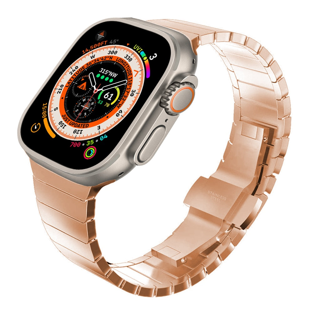 Rose Gold Link Bracelet Watch Strap for Apple Watch