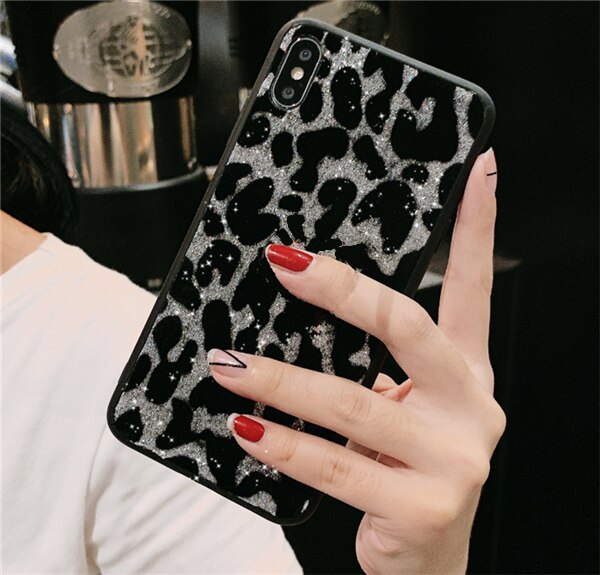Silver Glitter Leopard Phone Case For Samsung - Case Monkey