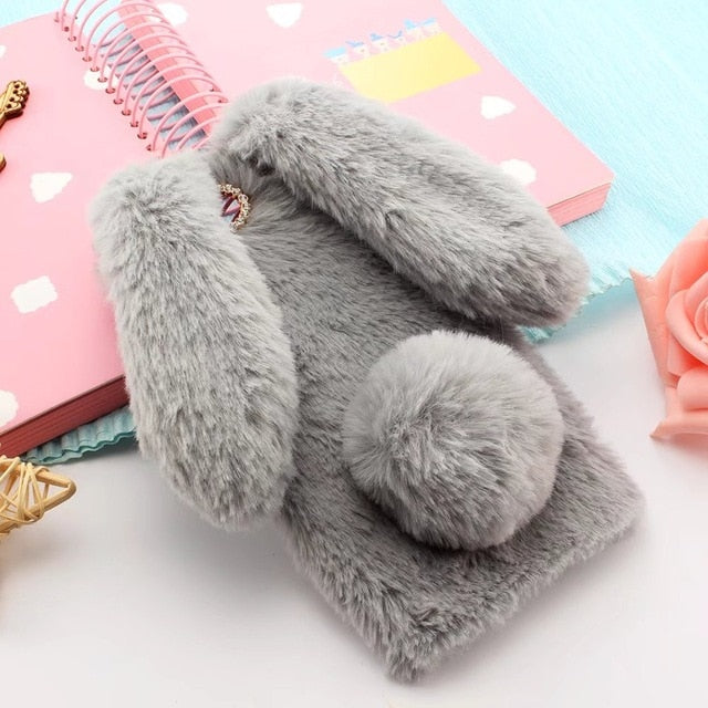 Cute Fluffy Rabbit Ears with Diamonds - Phone Case Cover Samsung - Case Monkey