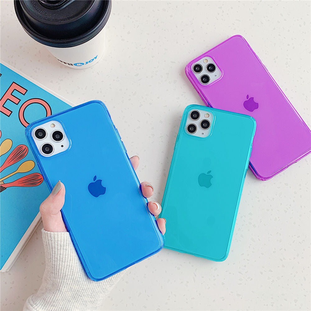 Fluorescent Solid Colour Transparent Phone Case - Case Monkey