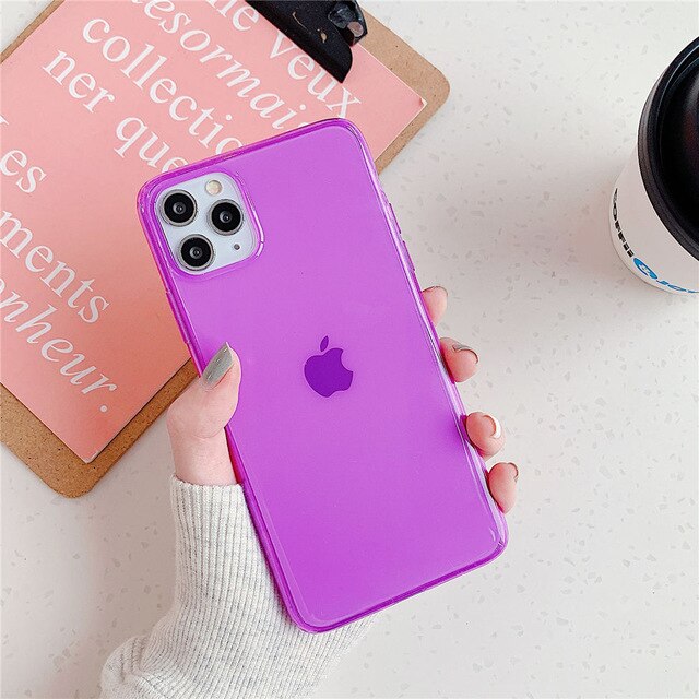 Fluorescent Solid Colour Transparent Phone Case - Case Monkey