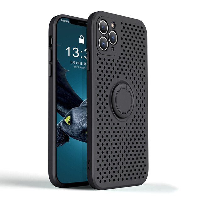 Heat Dissipation Honeycombe Phone Case With Holder For iPhone - Case Monkey