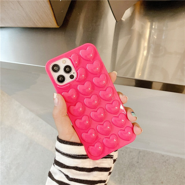 3D Love Heart Phone Case for iPhone - Case Monkey